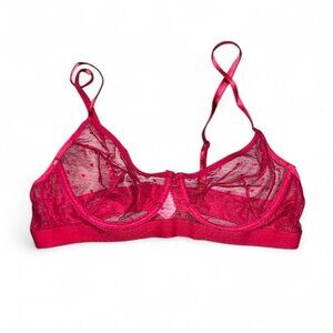 Red Mesh Streetwear Vintage Bralette